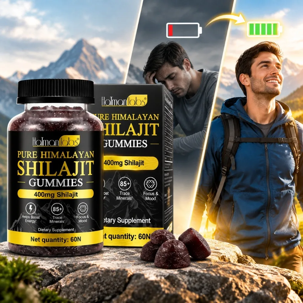 Pure Himalayan Shilajit Gummies Boost Energy Relieve Fatigue Enhance Cognitive Clarity Focus & Mood with 85+ Trace Minerals 60Ct