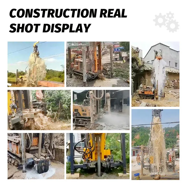 100-800m High Torque Hydraulic Leveling Legs Rig with Steel-Reinforced Rubber Tracks Pneumatic Water Well Drilling Machine