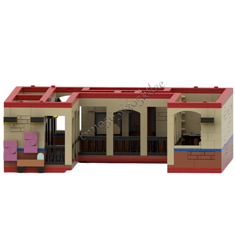Modèle de construction modulaire personnalisable MOC 2583 pièces, maison, rue, motel, design populaire, jouet éducatif DIY, cadeau de Noël
