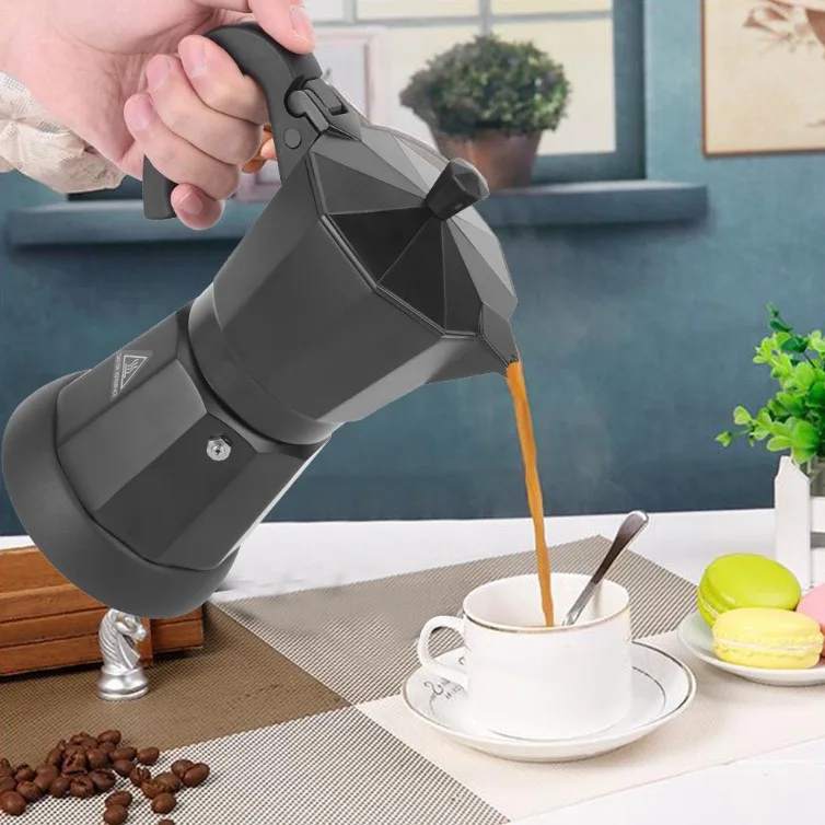 Electric Italian Coffee Machine Mocha Geyser Coffee Maker Moka Pot with 6 Cup 300 ml Capacity 110V/220V - Image 2