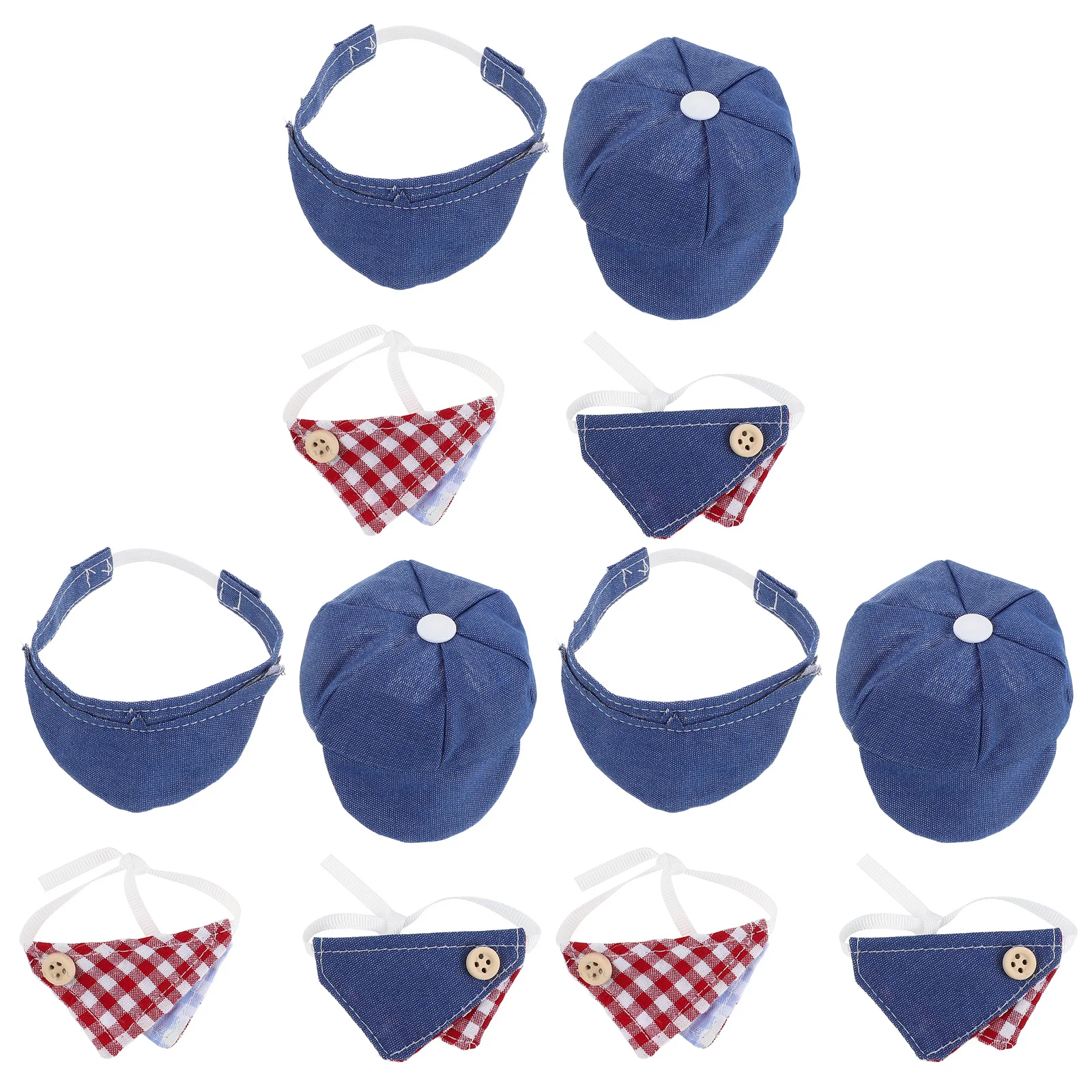 12 szt. Ubranek dla akcesoriów o wysokości 10 cm - Uroczy zestaw mini beretów i trójkątnych szalików - Miękki materiał do majsterkowania