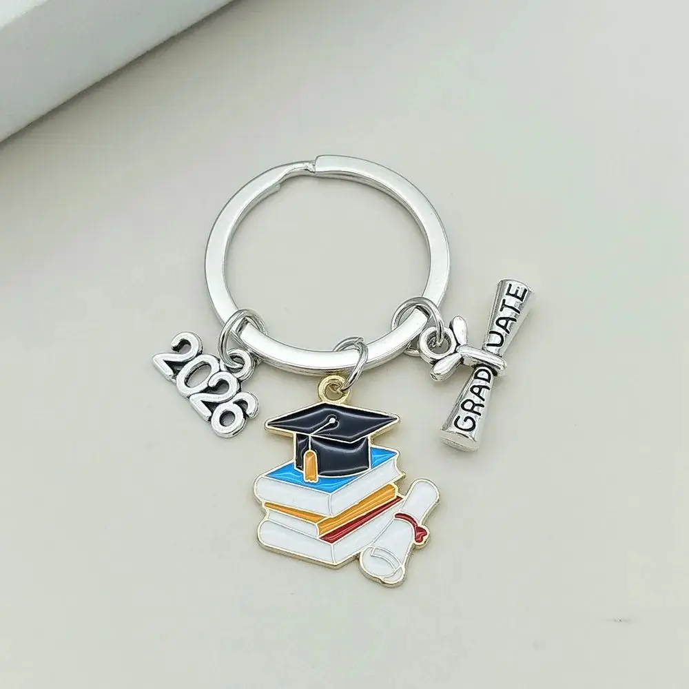 2026 Graduation Gown Cap Keychain Exquisite Versatile Graduation Cap Keychain Alloy Simple Doctoral Hat Keyring