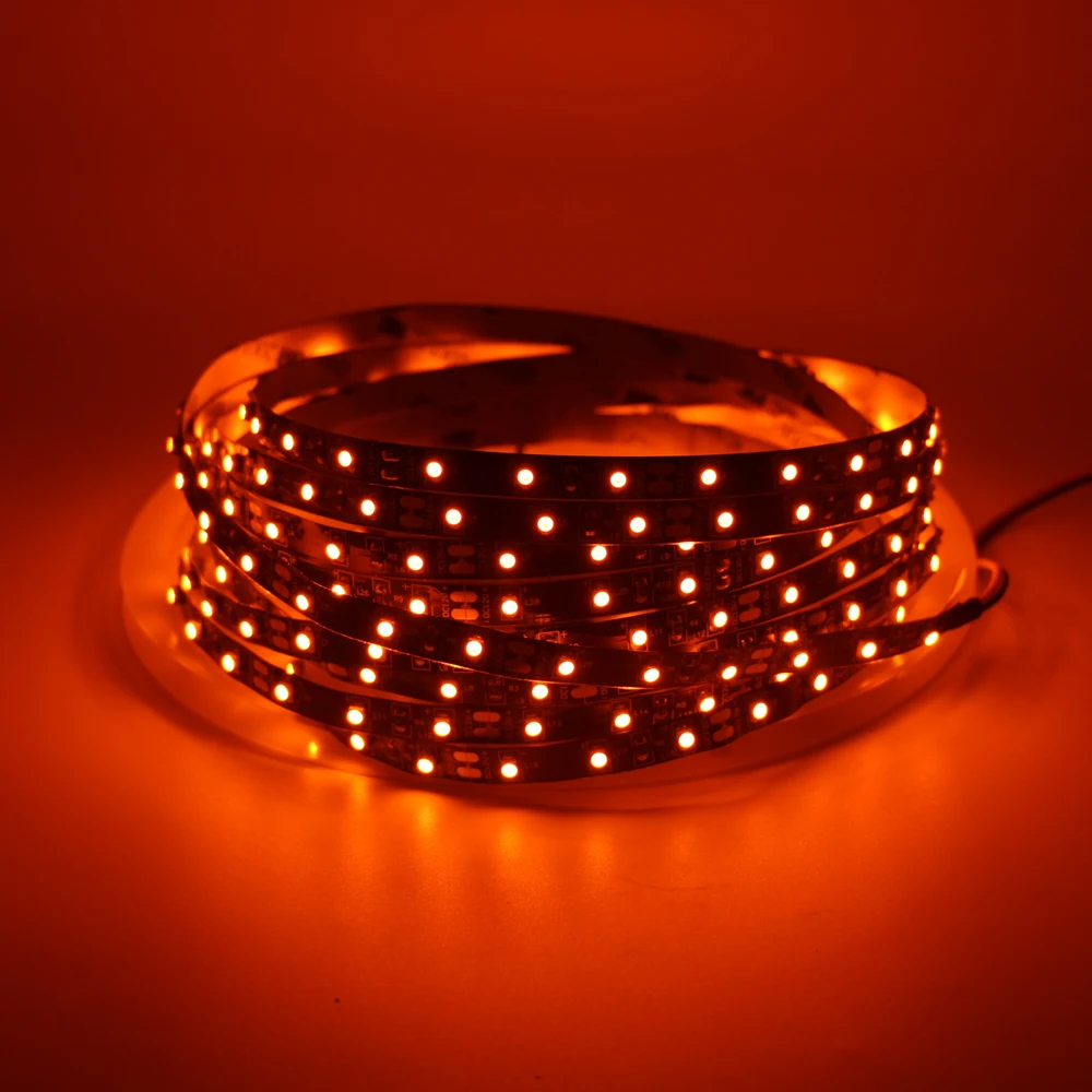 DIY 자동차 및 오토바이 조명 개조용 검정색 PCB 주황색 조명 12V LED 스트립, 절단 가능한 유연한 조명 스트립