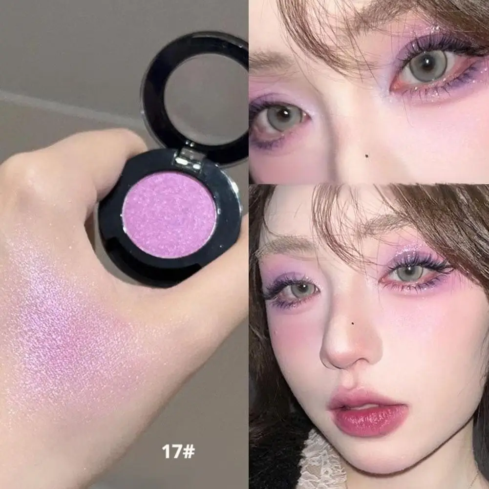 Pigmented Shimmer Eyeshadow Grass Green Lemon Yellow Purple Broken Flash Eye Shadow Single Eye Shadow For Daily Party Y2K Makeup