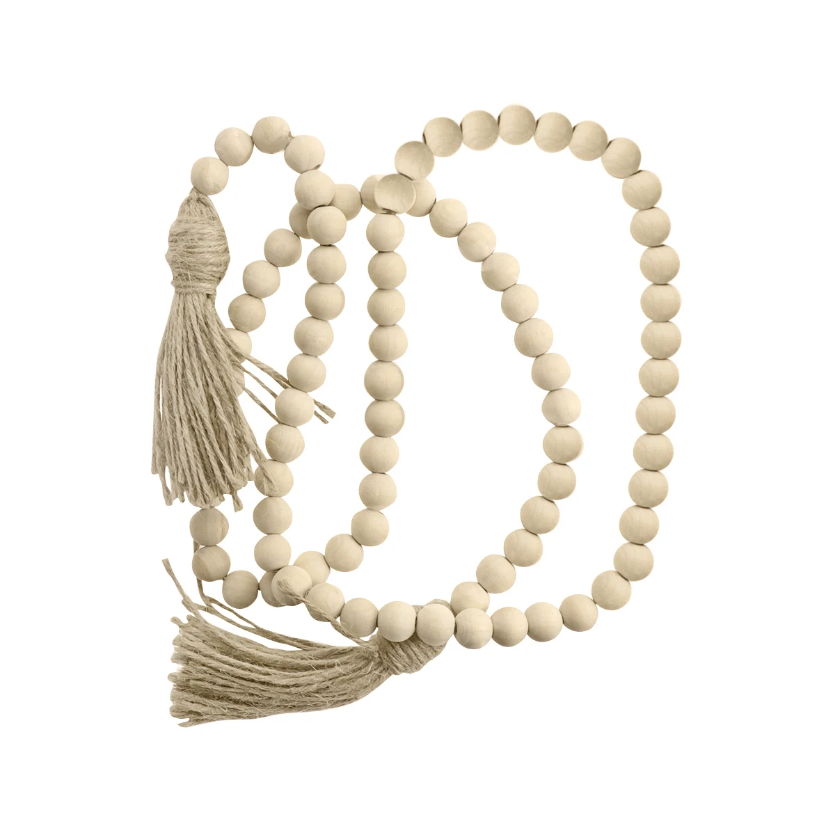 

Wooden Bead Garland Decorative Tassel Home Artificial Flower Farmhouse Wall Hanging Decor Accent Beads Room Decor