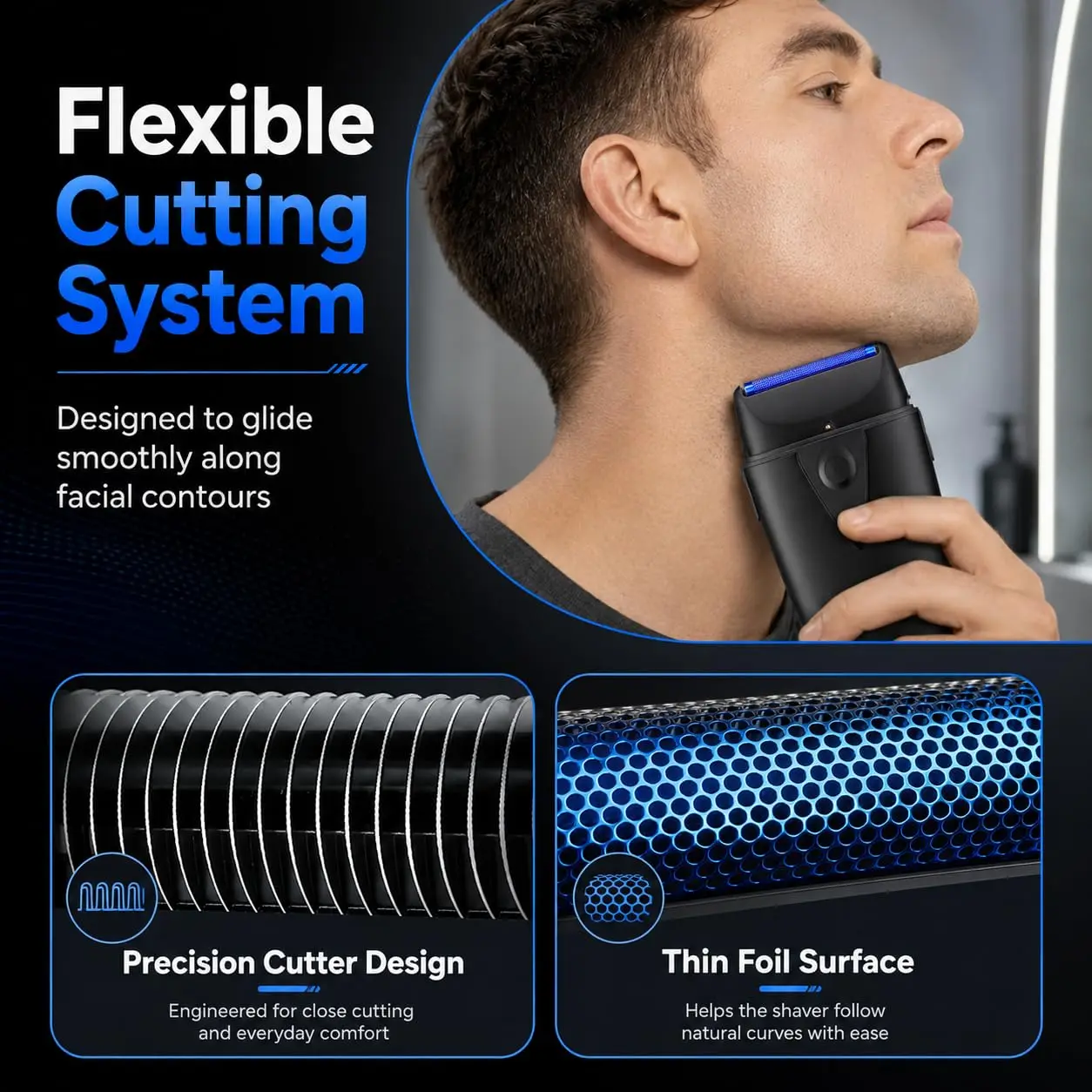 Premium Replacement Foil & Cutter Kit Fit with BaBylissPRO UV Electric Shaver ,head & blade for babyliss Single Foil Razor view 4