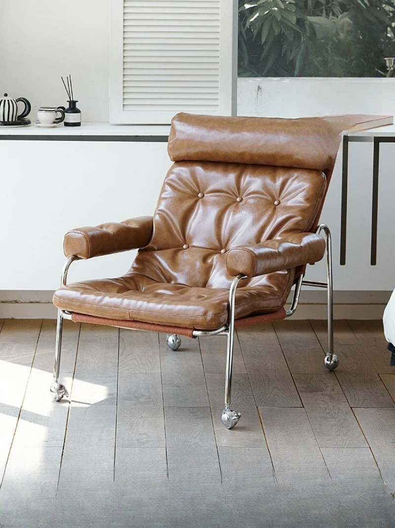 

Leisure chair Nordic designer light luxury single chair living room balcony rum lazy chair