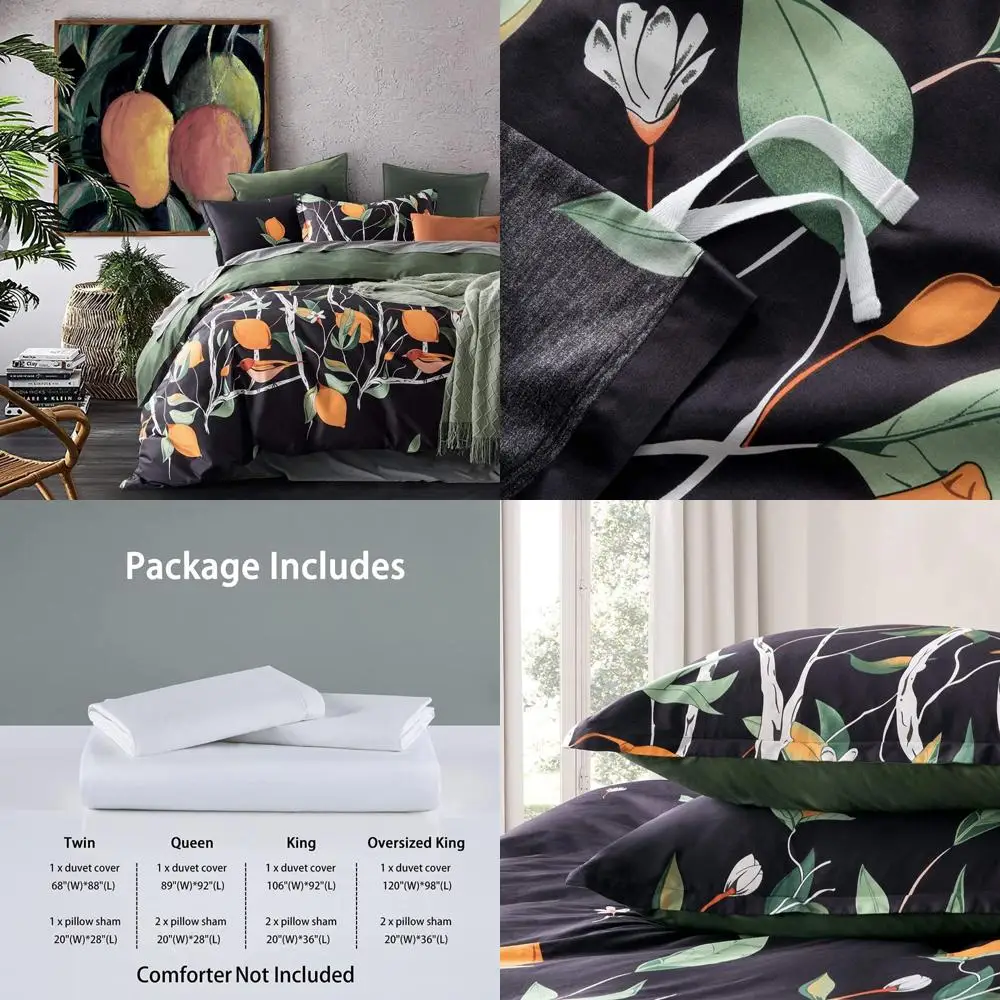 

Elegant Vintage-Inspired Botanical Egyptian Cotton Duvet Cover Set with Minimalist Asian Zen Design