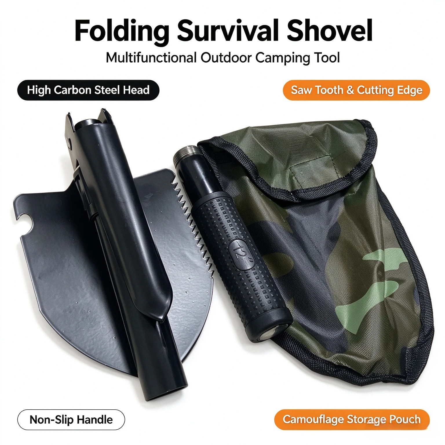 Multifunctional Folding Shovel Garden Tools Camping Mini Telescopic Snow Scraper Foldable Agricultural Military Survival Spade