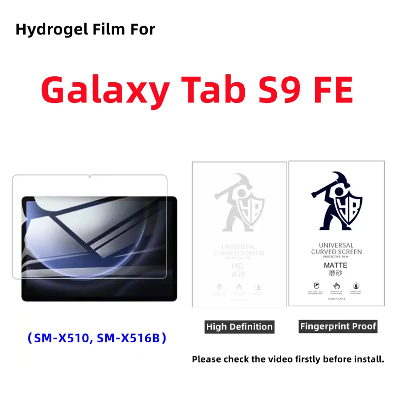 

2pcs HD Tablets Hydrogel Film For Samsung Galaxy Tab S9 FE Matte Screen Protector For Galaxy Tab S9 FE Clear Protective Film