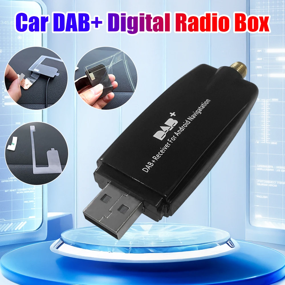 Car DAB+ Box Antenna Aerial DAB+ Box Radio Receiver Adapter Car Radio Antenna Receiver for Android 5.1 and Above Car Radio