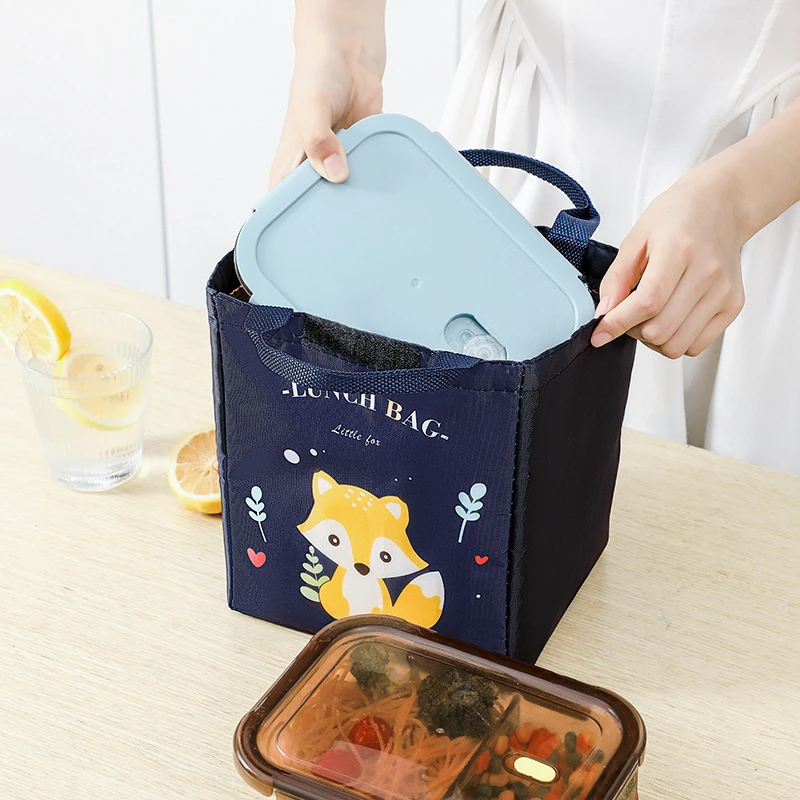 Cartoon Insulation Lunch Bag for Children Student Bento Pouch Portable Thermal Aluminum Foil Picnic Lunchbox Food Storage Bags