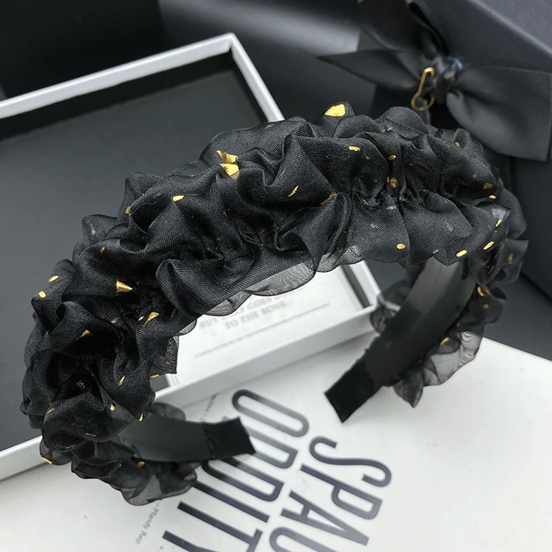 

Retro fashion high sense hair hoop women's black hair binding headdress with teeth pressure hair washing Headband