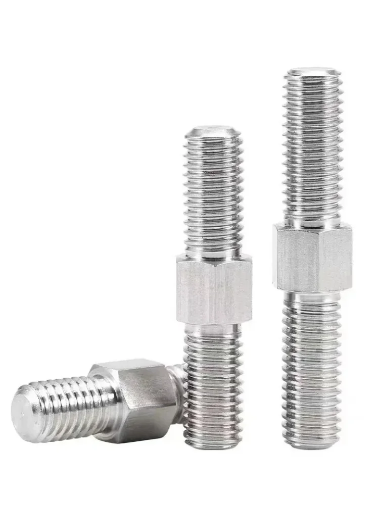 304 Stainless Steel Outer Hexagon Teeth Bolt Left and Right Conversion Double-Ended Headless Screw M3-M8