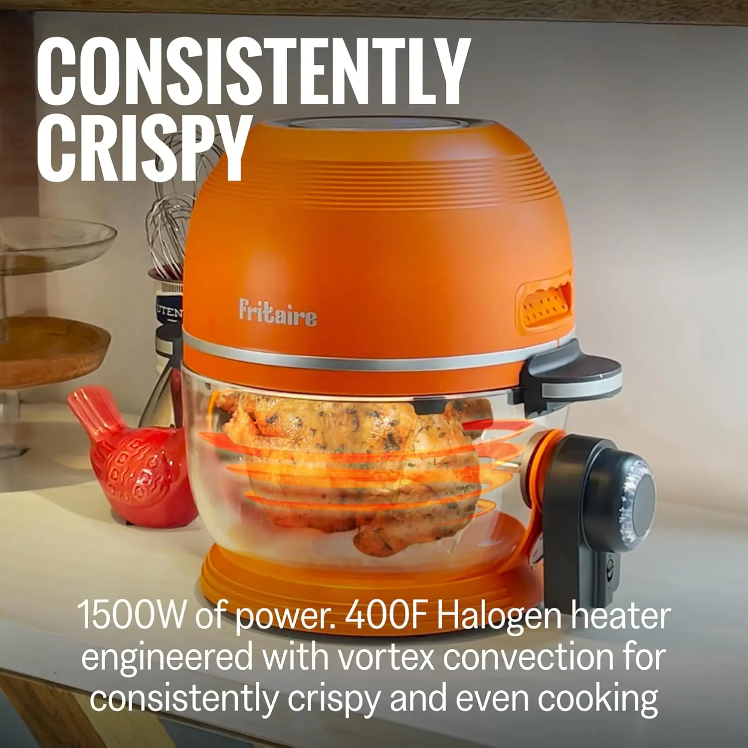 Glass  5 Quart w/ 360 Visibility, Self-Cleaning, 400F Vortex Air Fryer for Even Cooking,  -Free