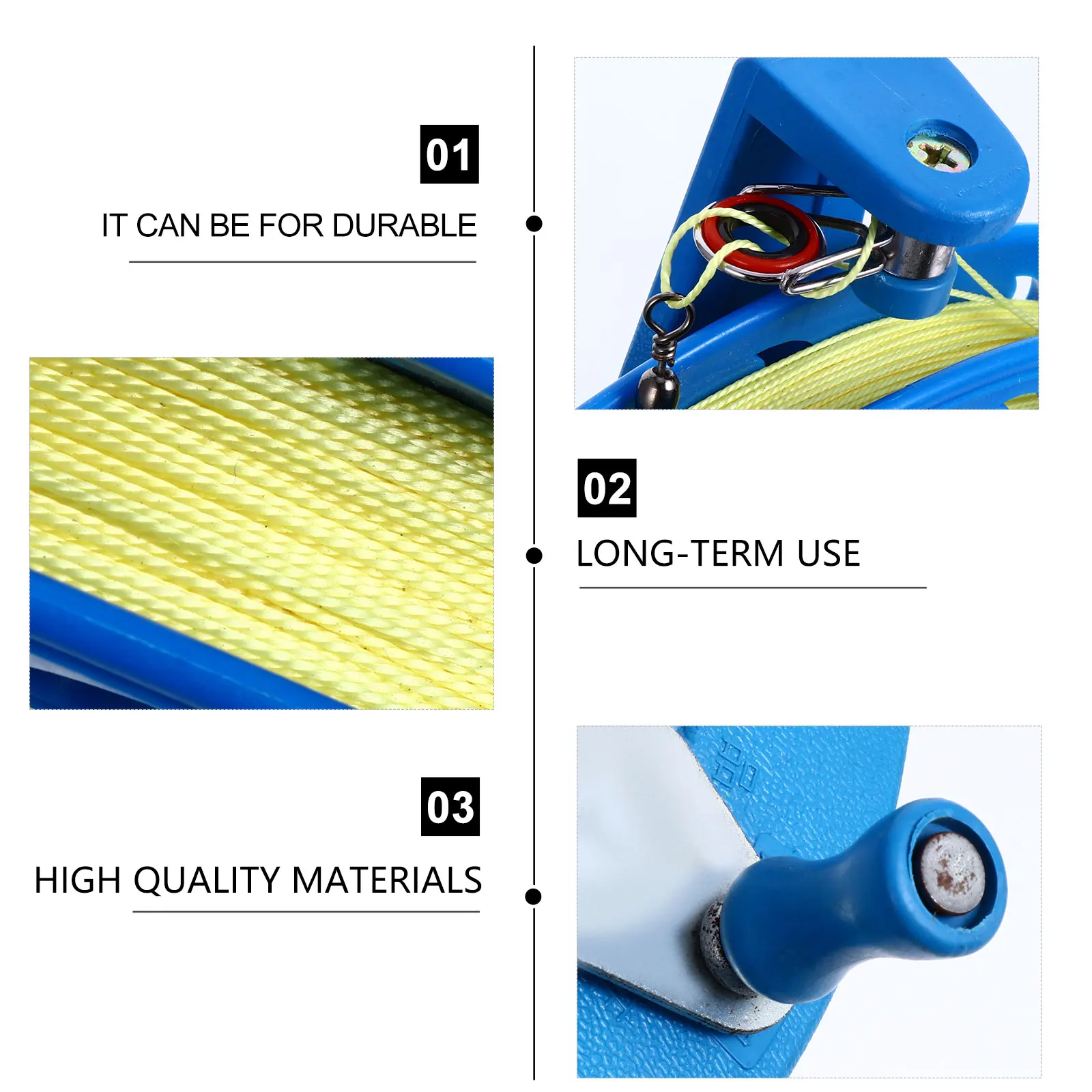Abs Handwiel Lijnopwinder 200M Lijn Gladde geleidende spoelen Ergonomische grip Duurzame spoel voor kinderen Volwassenen Outdoor Vliegeraccessoires
