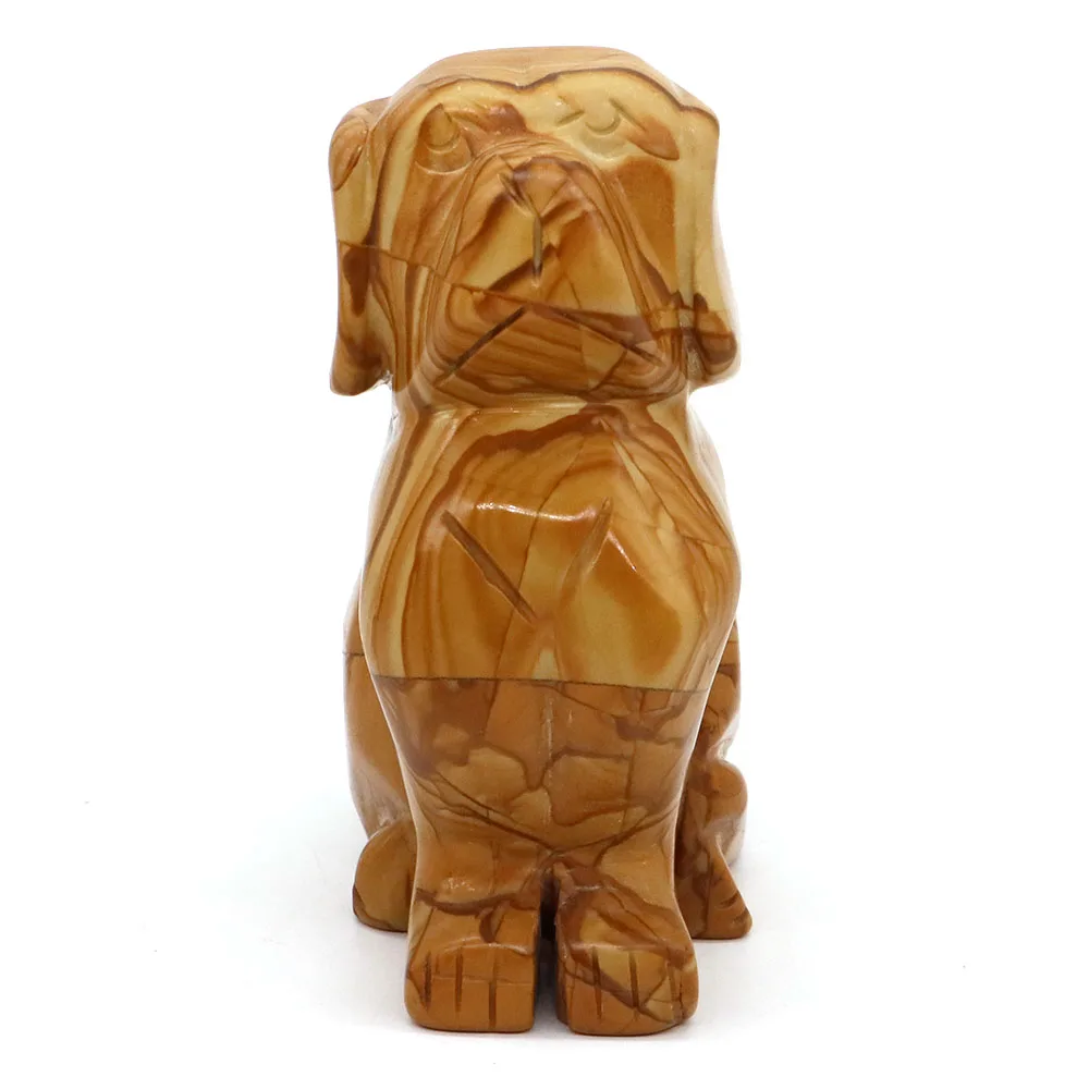 

4.0" Dog Figurine Natural Gemstone Serpeggiante Hand Carved Reiki Healing Stone Feng Shui Statue Crafts Home Room Decoration #80