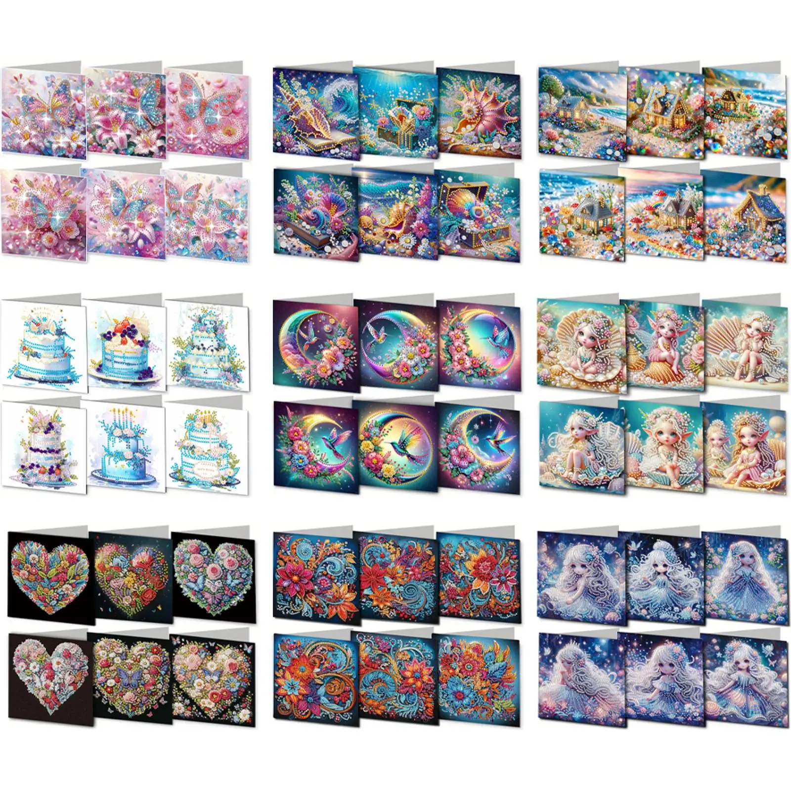 

Набор для творчества: 12 открыток с алмазной мозаикой, стразами и стразами-бриллиантами для самостоятельного изготовления, креативный набор для дня рождения и Дня благодарения