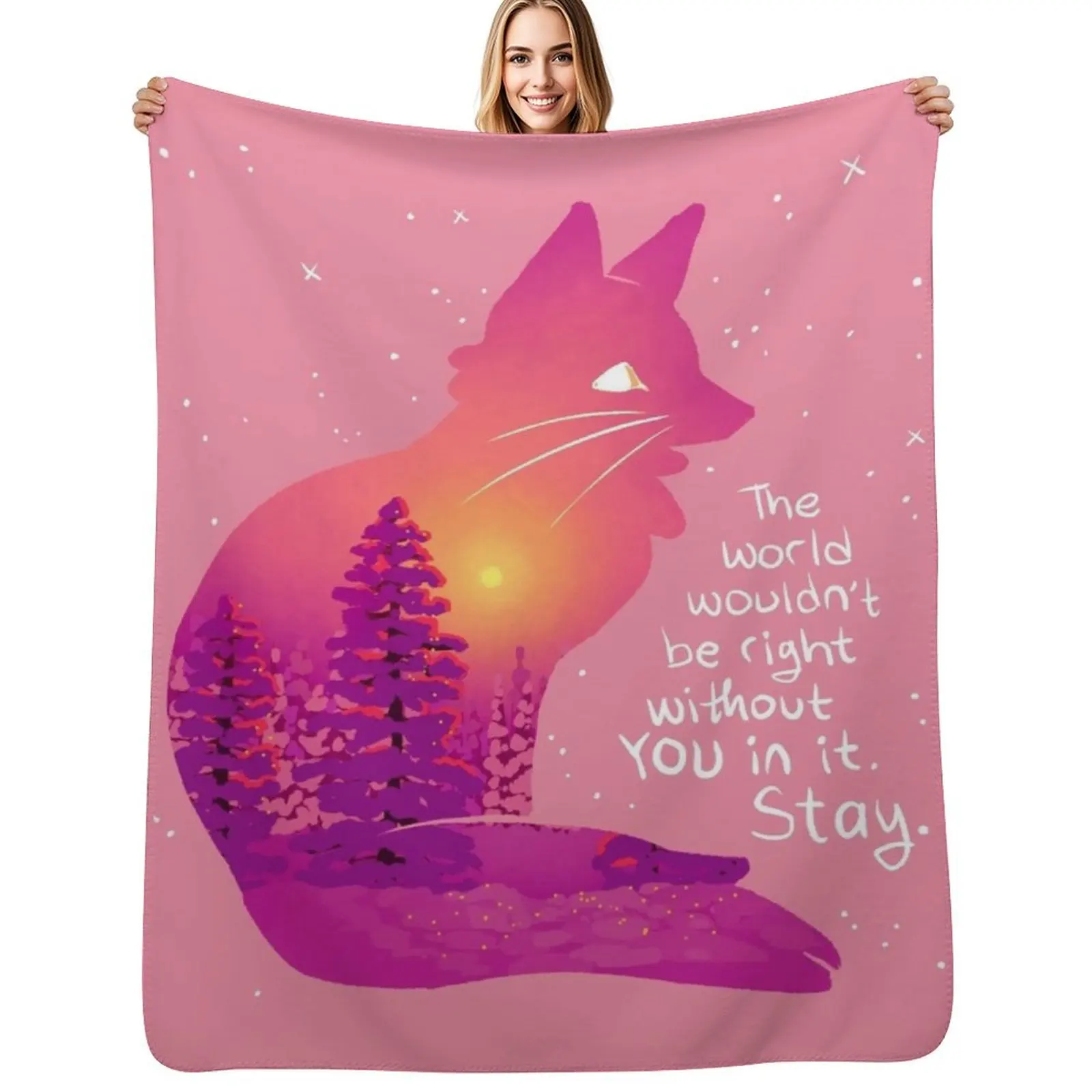 

The World Wouldn't Be Right Without You Snowy Sunset Fox Throw Blanket Giant Sofa Beautifuls Luxury St Blankets