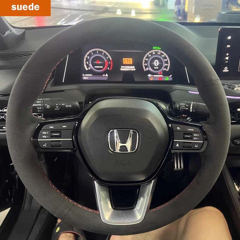 For Honda Civic 11 Accord 11 CRV CR-V HRV HR-V ZRV 2023-2026 Breeze 2025 Pilot 2023 Car Steering Wheel Cover Customized Suede