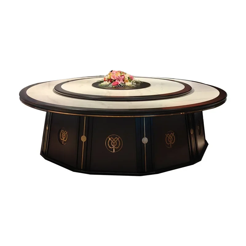 طعام كهربائي للفندق، طاولة مستديرة كبيرة من الخشب الصلب والرخام