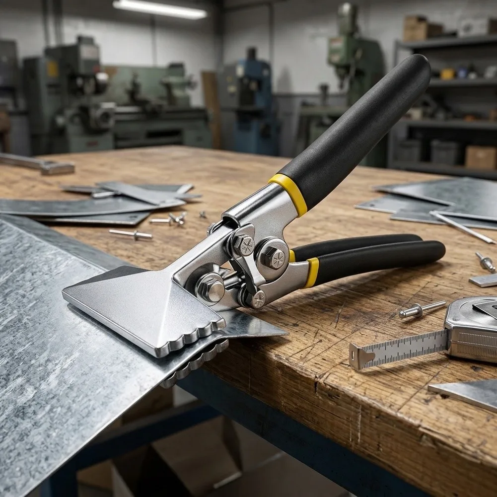 Metal Edge Bending Pliers 3 Inch Jaw Steel Hand Seaming Tool For Roofing HVAC Sheet Metal Flattening And Stitching Work