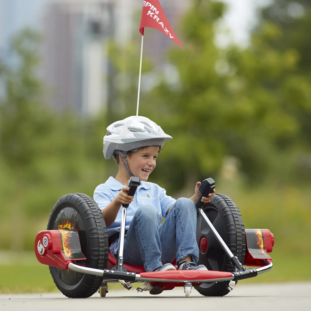 12V Kids Electric Ride-on Toy, 2WD, 16-inch Exaggerated Wheels, Dual Handle Control Electric Scooter