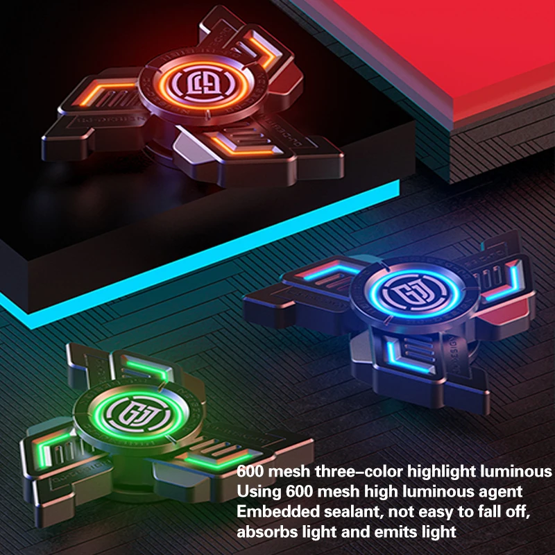 

Multifunctional Typhoon Pattern Luminous Fidget Spinner Metal Alloy Anti Stress Hand Spinner Fingertip Spinning Fidget Toys