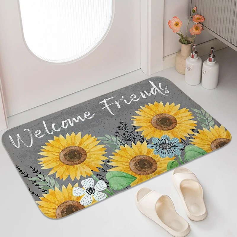 

Welcome Mat Home Entrance Door Doormat Living Room Floor Carpets Washable Non-slip Kitchen Bedroom Bathroom Rug Home Decorations