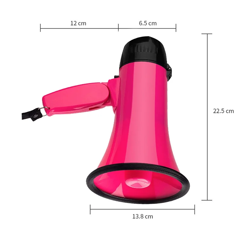 Alto-falante megafone portátil elegante de 25 W, megafone leve para eventos esportivos e promoções