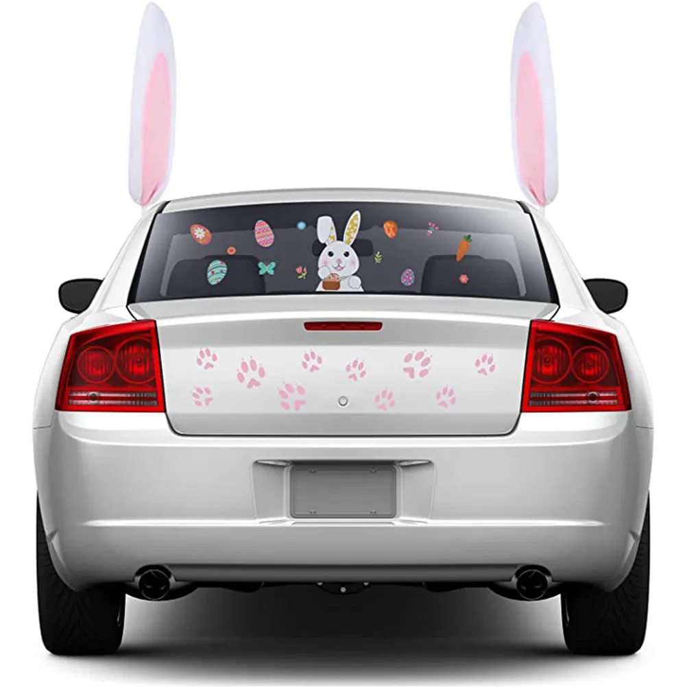 

2Sets Cloth Bunny Ear Car Decor Rabbit Year Ornament for Vehicle Interior Dashboard Hanging Decoration Cute Car Accessory