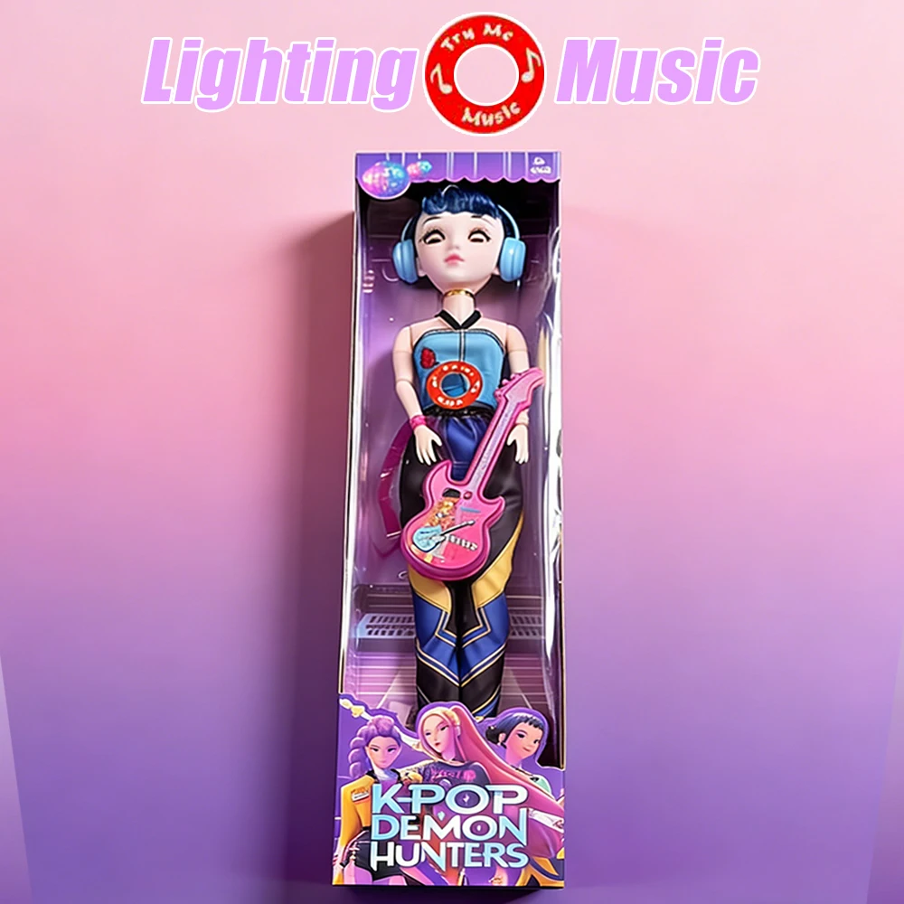 جديد مع أضواء/موسيقى KPOP شيطان الصيادين شخصية دمية لعبة رومي ميرا زوي الديكور فتاة الاطفال هدايا عيد الميلاد مفاجأة