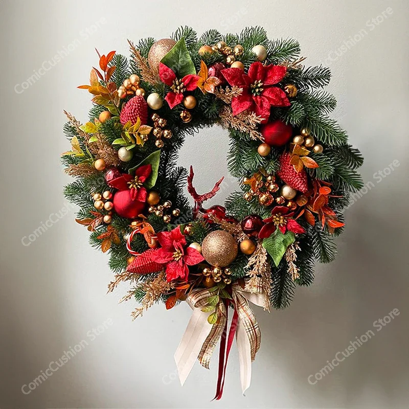 

Christmas wreath 40-80CM door hanging Christmas decorations hotel shopping mall scene arrangement household window DIY pendant