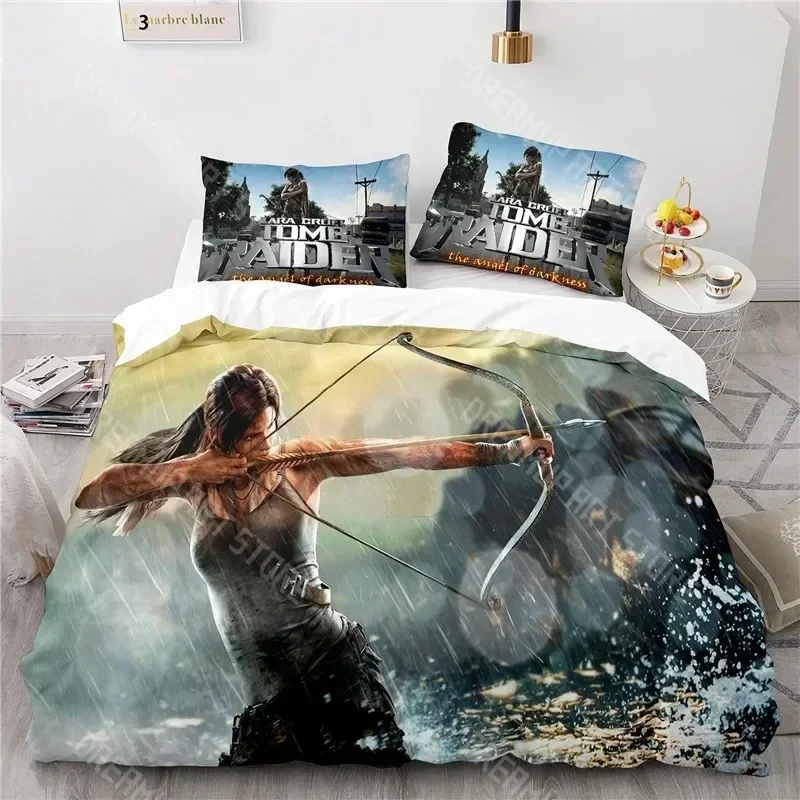 Home Textile Tomb Raider Games Pattern 3d Duvet Cover Sets Pillowcase Kids Bed Linen Queen King Comforter Cartoon Bedding Sets