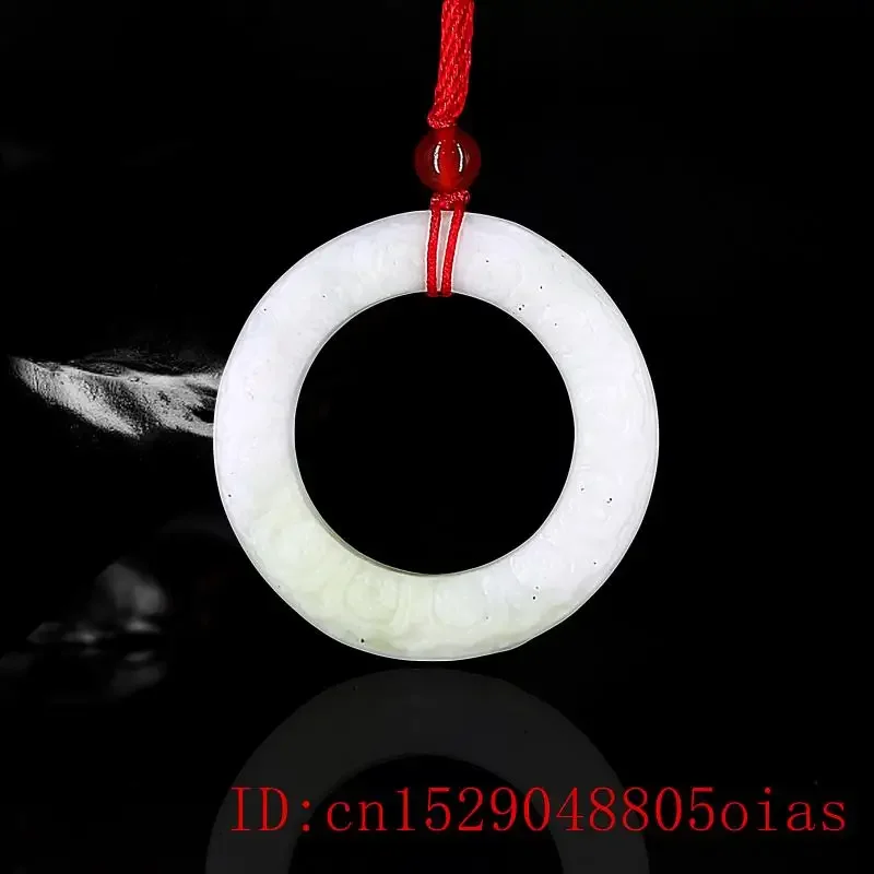 

Jade Buddhism Pendant Necklace Natural Chinese Double-sided Gifts Amulet Green Charm Jewelry Carved Fashion