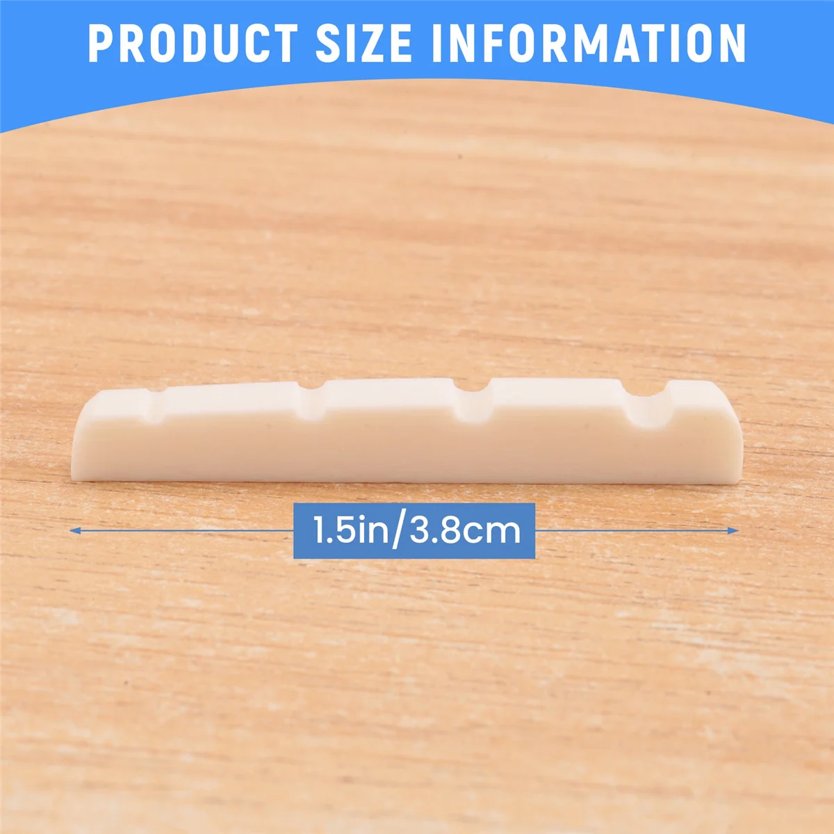 Pre-slotted Flat Bottom Bone Bass Nut for 4 String Fender PB JB Precision Bass Jazz Bass, 38x3.5x5/4.5mm