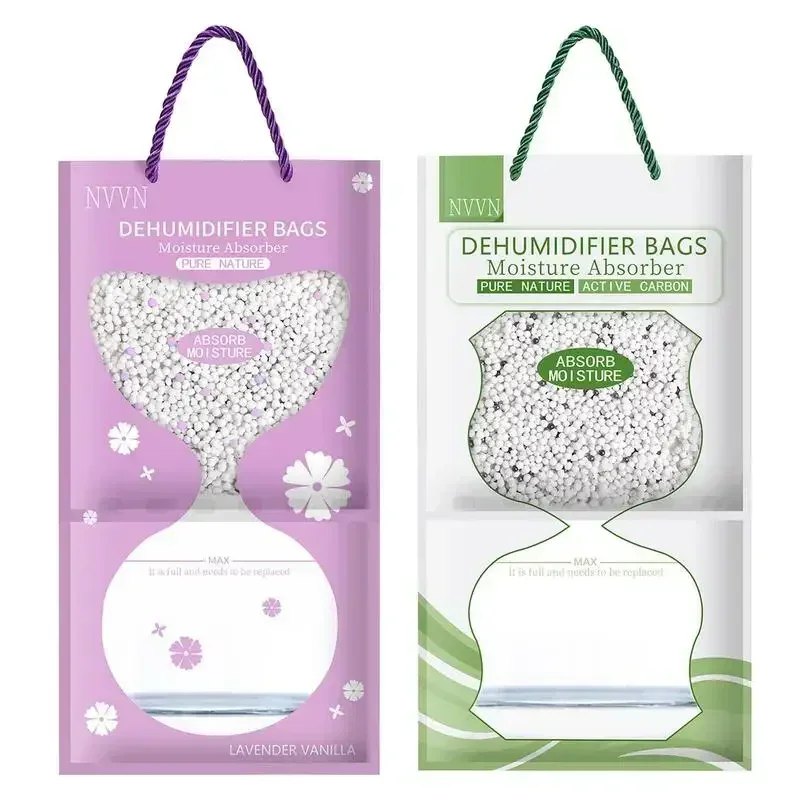 Hanging Dehumidifier Bag with Hook Household Hanging Dry Bag Desiccant MoistureProof Mildew Absorbent for Home Bathroom Wardrobe