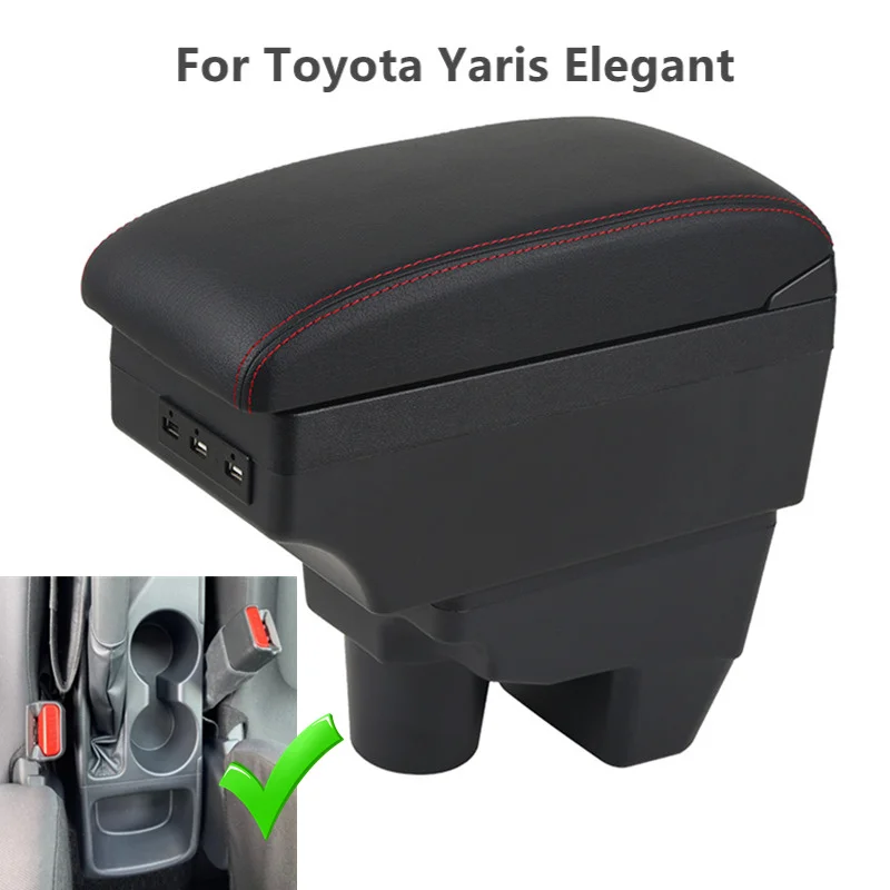 Car Armrest Box for Toyota Yaris for Toyota Yaris Elegant 2020 2021 2022 Car Center Console Interior Parts with Led USB