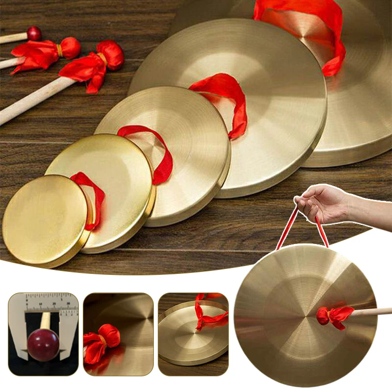 Mini Chinese Traditional Percussion Instrument Wooden Mallet Included Kids Music Education Toy Birthday Gift Hand Gong