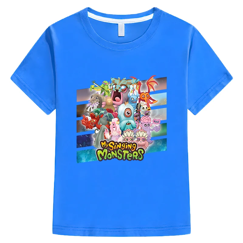 My Singing Monsters Kids Cute t shirt for kids boy 10 years 100%Cotton Short sleeve Tops Boys girls clothes y2k Anime T-shirt