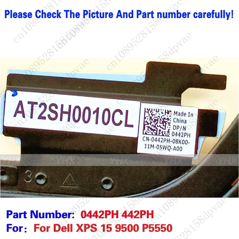 GYX Nowy Radiator Chłodzący CPU GPU do Dell XPS 15 9500 P5550 0442PH 442PH
