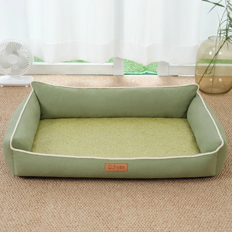 

Small Pet Mat, Anti-odor, Anti-bacterial and Anti-mildew High-back Suede+straw Mat Dog Mat