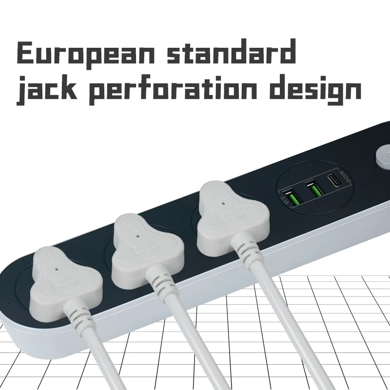 Regleta inteligente UE con 4 tomas de corriente estándar de la UE 4 puertos de carga USB toma de extensión con 4 salidas
