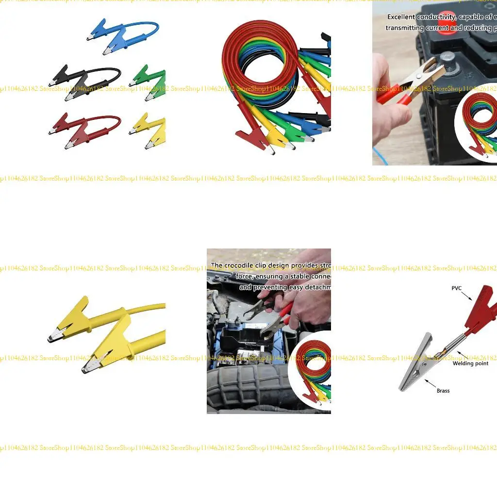 

Q2Q4 Pack of 5 Heavy Duty Alligators clip Test Leads 1meter Flexible Wire Double Ended Alligators for Electrical Testing