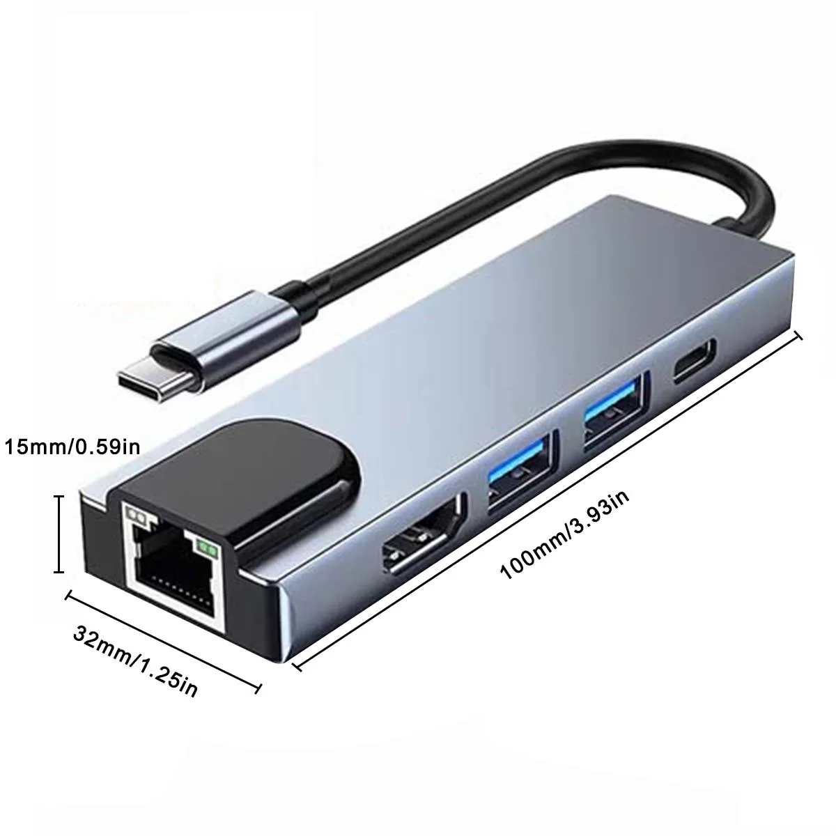 Usb C Hub Docking Station With Hdmi And Rj45 For Laptop Macbook_voghion.com