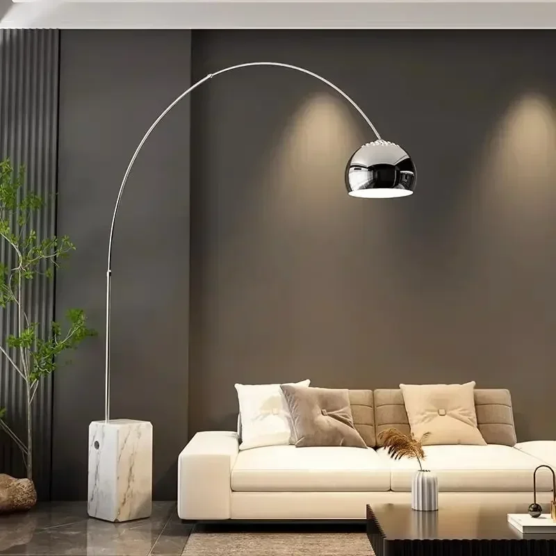 

Italian Designer Marble Floor Lamp Luxury Parabola Standing Light for Living Room Simple Sophisticated Atmosphere Lighting