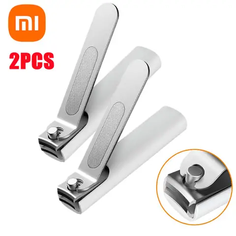 Xiaomi Mijia 2/1PCS 402 스테인레스 스틸 손톱깎이 페디큐어 케어 트리머 안티 스플래시 스토리지 쉘이있는 휴대용 네일 파일