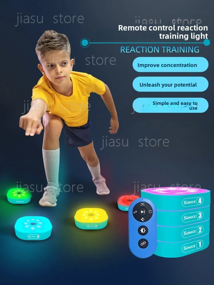 

Тренажер для развития реакции с дистанционным управлением, световые индикаторы для тренировки ловкости, фитнес для детей, развитие скорости реакции в баскетболе и других видах спорта.