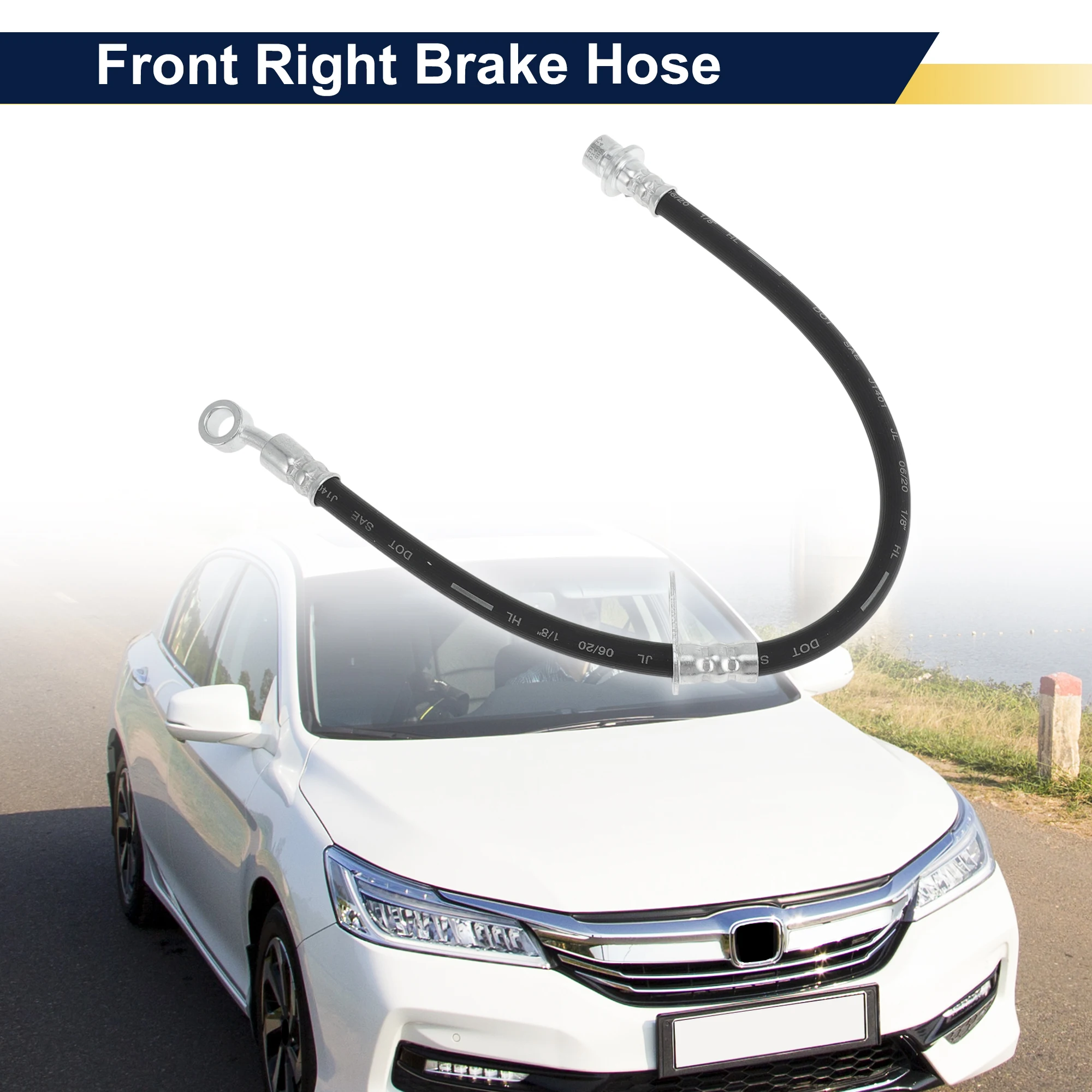 

UXCELL Front Right Brake Hose for Honda Accord Brake Hydraulic Hose No.01464SDAA01