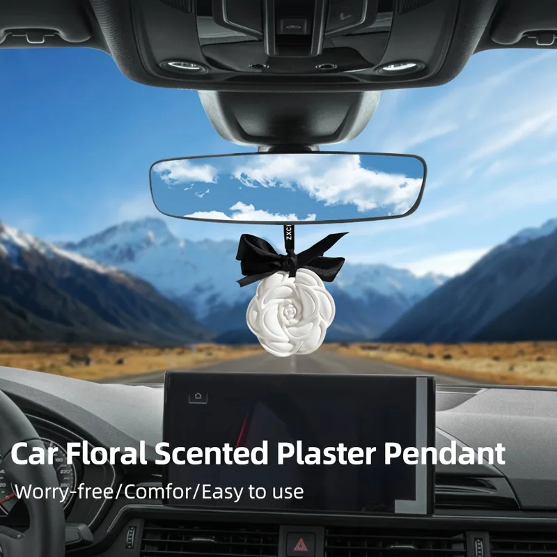 1Pcs Blossom Plaster Aromatherapy Pendant Camellia Gypsum Fresh air Aromatherapy Wax Tablets Car Perfume Pendant